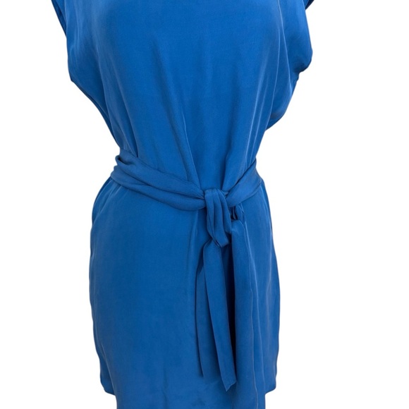 Amour Vert Blue Orchidee Silk Mini Dress Size Small - Picture 2 of 10